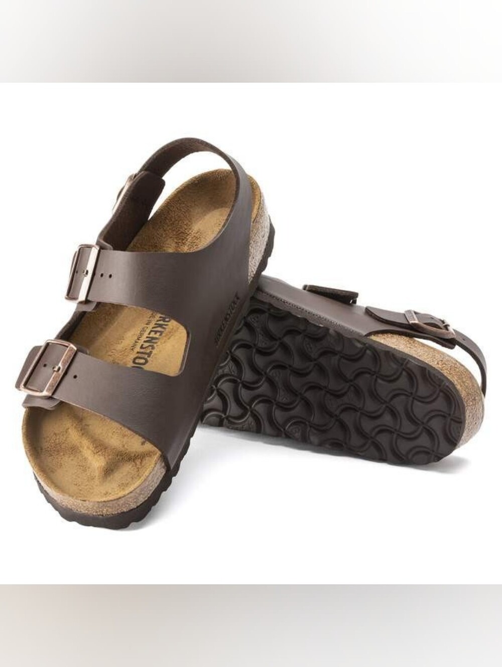 Birkenstock Milano Oiled Leather Sandals Habana Brown Unisex Size EU 43 L12 M10